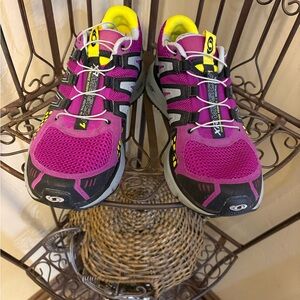 Salomon Magenta and Yellow Trail Runners